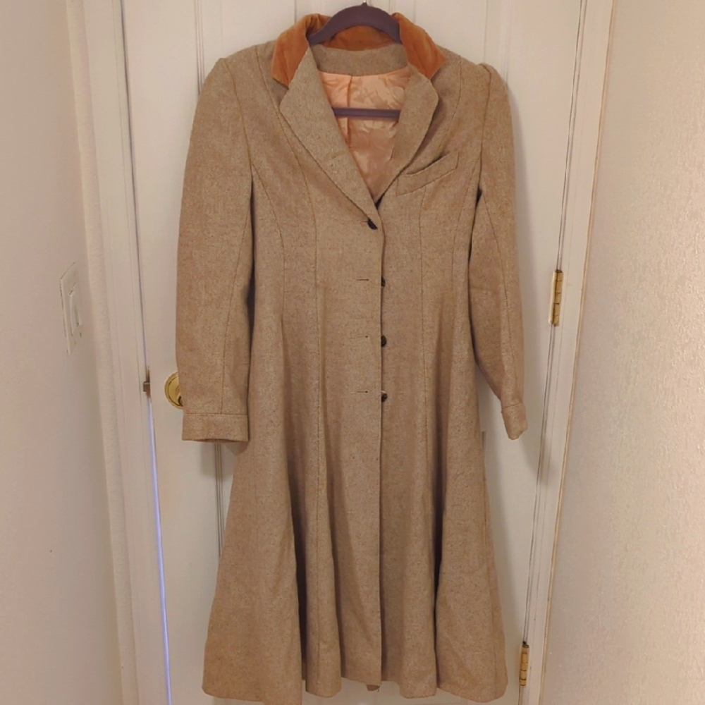 Vintage Casual Corner Beige Wool Blend Coat